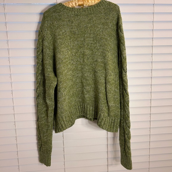 𝅺GOODTHREADS Woman’s Cable knit Cardigan Sweater Green XXL runs small - Picture 2 of 6